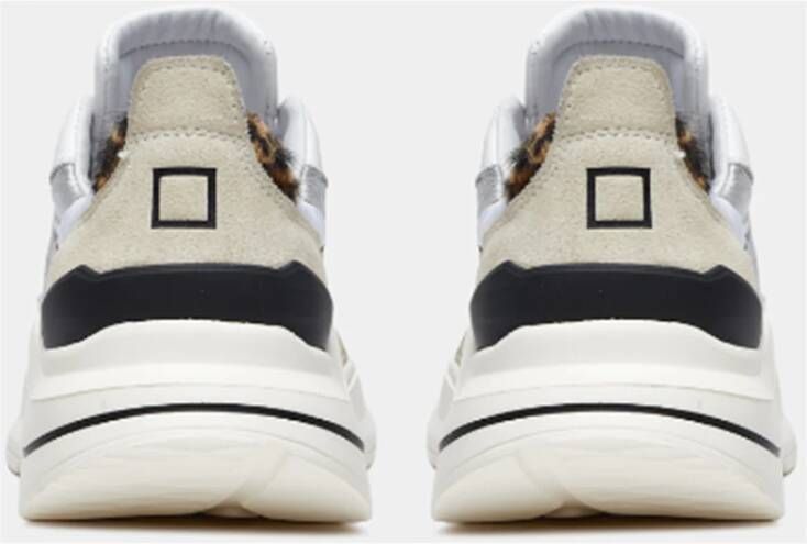 D.a.t.e. Stijlvolle Witte Luipaard Nylon Sneakers Wit Dames