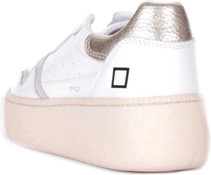 D.a.t.e. Logo Leren Sneakers Wit Dames