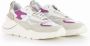 D.a.t.e. Witte Sneakers met Glanzend Fuchsia en Ivoor Leren Details White Dames - Thumbnail 6