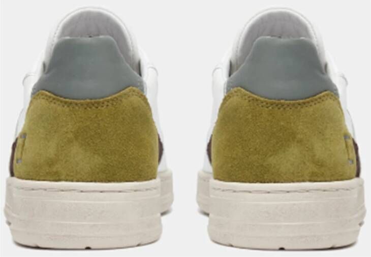 D.a.t.e. Vintage Court 2.0 Wit en Groene Sneakers Wit Heren