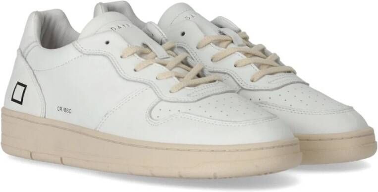D.a.t.e. Witte Leren Court Basic Sneaker Wit Heren