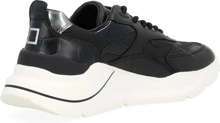 D.a.t.e. Fuga Natural Zwarte Leren Sneakers Zwart Dames