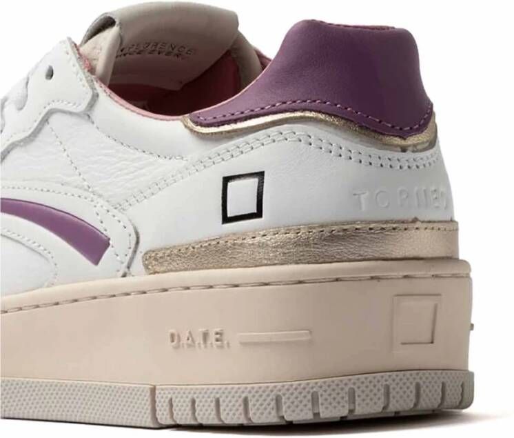 D.a.t.e. Suède Sneakers met Paars Logo Achterop