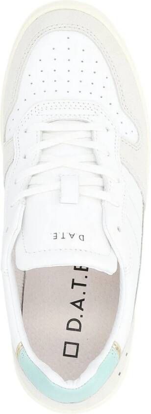 D.a.t.e. Vintage Court Sneaker in Suède en Leer White Dames