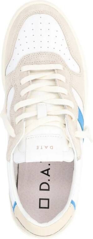 D.a.t.e. Vintage Court Wit Blauwe Sneakers