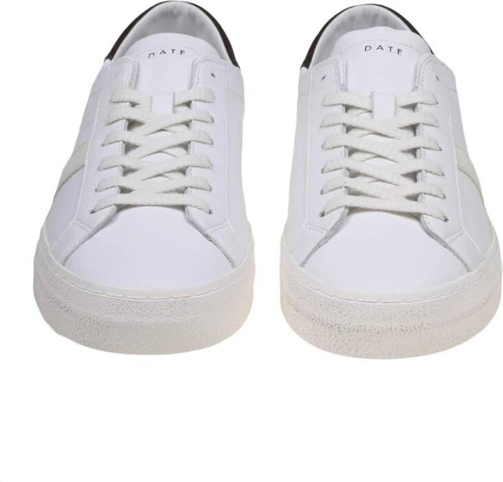 D.a.t.e. Vintage Leren Sneakers Wit Bruin White Heren