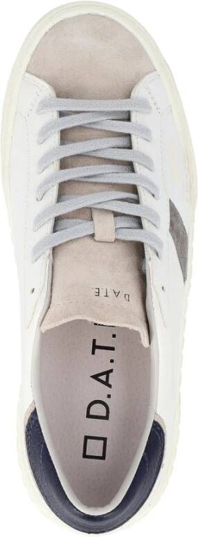 D.a.t.e. Wit-Blauw Lage Kras Sneakers