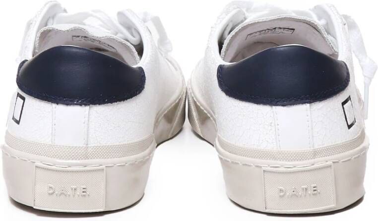 D.a.t.e. Wit Blauw Leren Sneakers Bandzool White Heren