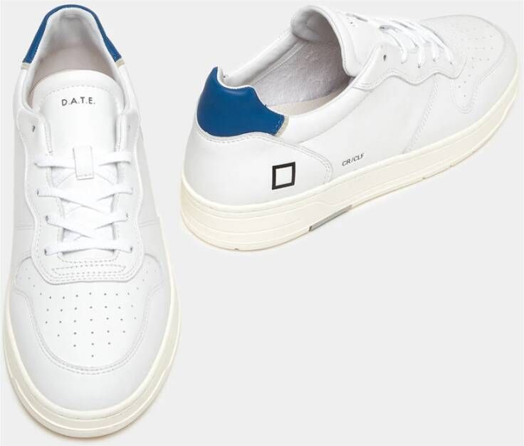 D.a.t.e. Wit-Blauw Leren Sneakers White Heren