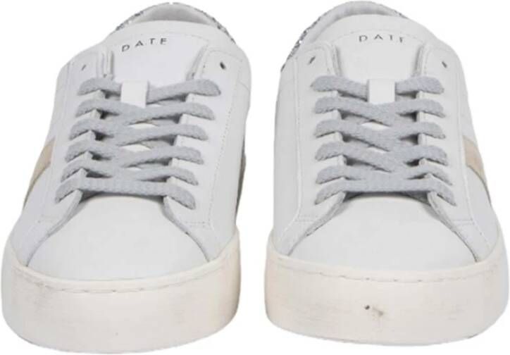 D.a.t.e. Wit en Zilver Hill Low Sneakers White Dames