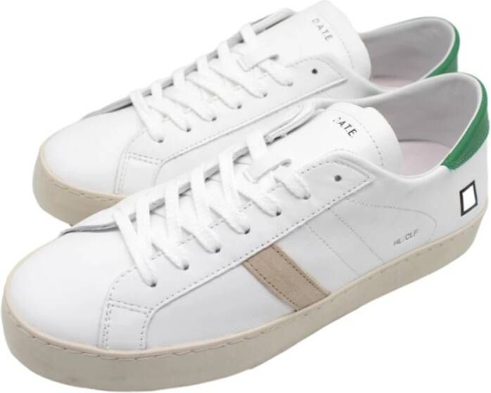D.a.t.e. Wit Groen Hill Calf Sneakers White Heren