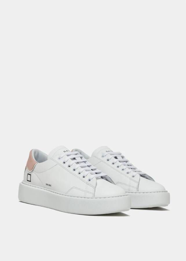 D.a.t.e. Wit-Roze Kalf Sneaker voor Vrouwen White Dames