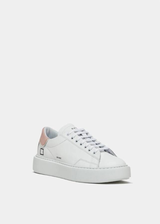 D.a.t.e. Wit-Roze Kalf Sneaker voor Vrouwen White Dames