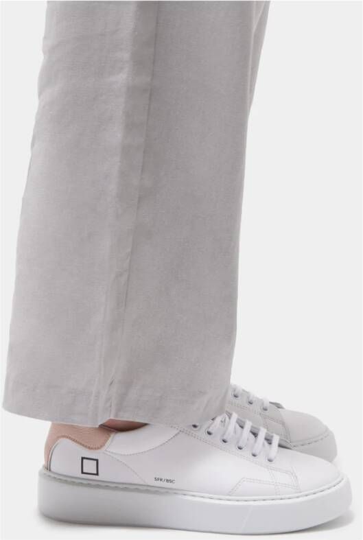 D.a.t.e. Wit-Roze Kalf Sneaker voor Vrouwen White Dames