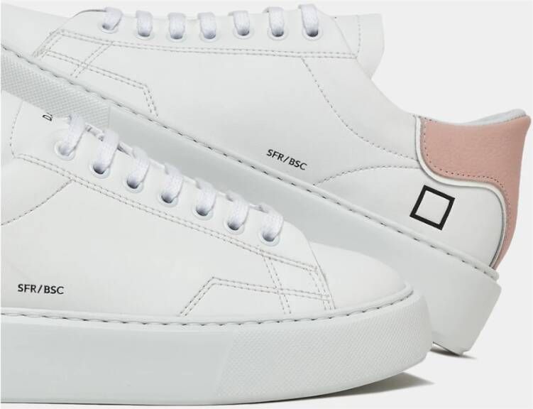 D.a.t.e. Wit-Roze Kalf Sneaker voor Vrouwen White Dames