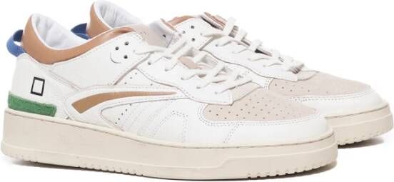 D.a.t.e. Witte Beige Leren Sneakers White Heren