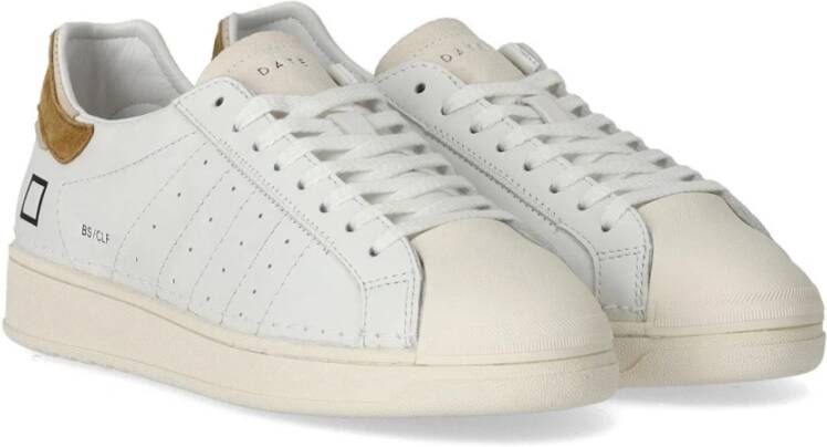 D.a.t.e. Witte Bruine Sneaker met Suède Inzet White Heren