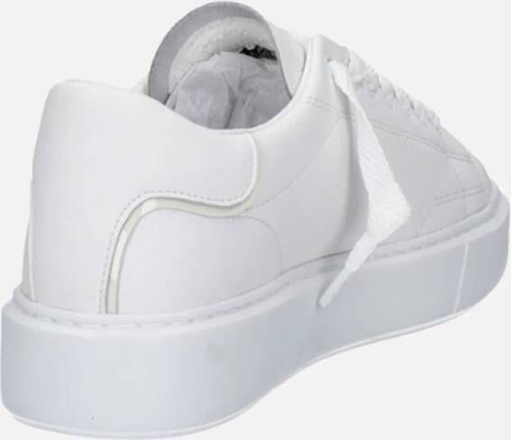 D.a.t.e. Witte Calf Sneaker met Zilveren Details