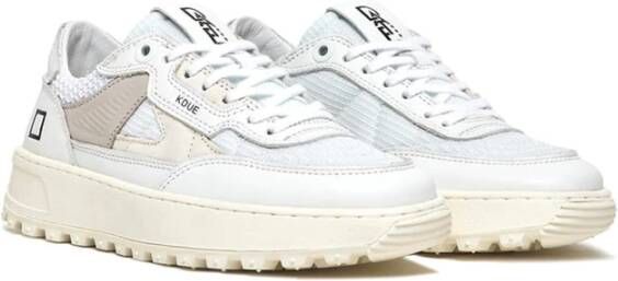 D.a.t.e. Witte en Beige Leren Sneakers White Dames