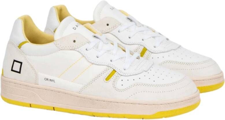 D.a.t.e. Witte en gele Court 2.0 sneakers White Heren