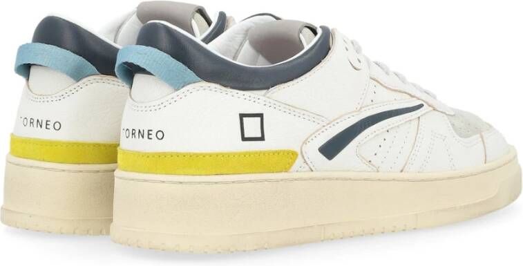 D.a.t.e. Witte en Grijze Leren Sneaker Torneo White Heren