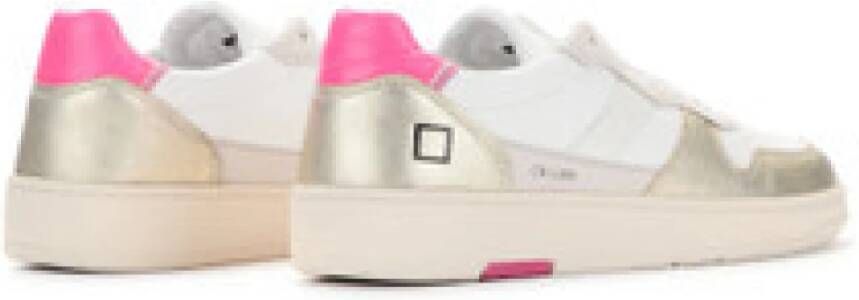 D.a.t.e. Witte en platina leren sneaker Court 2.0 Multicolor Dames