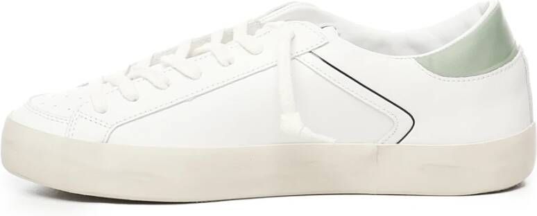 D.a.t.e. Witte Groene Leren Sneakers