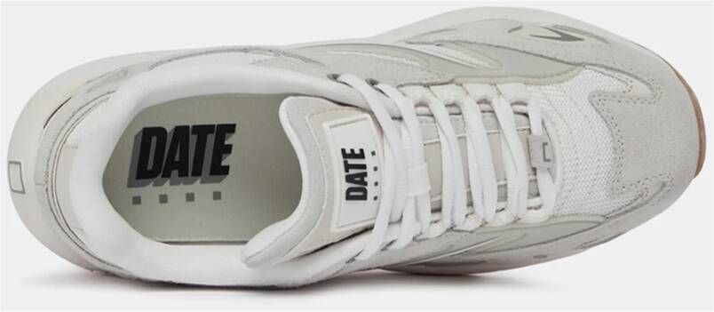 D.a.t.e. Witte hardloopschoenen met suède en TPU-inzetstukken Wit Dames