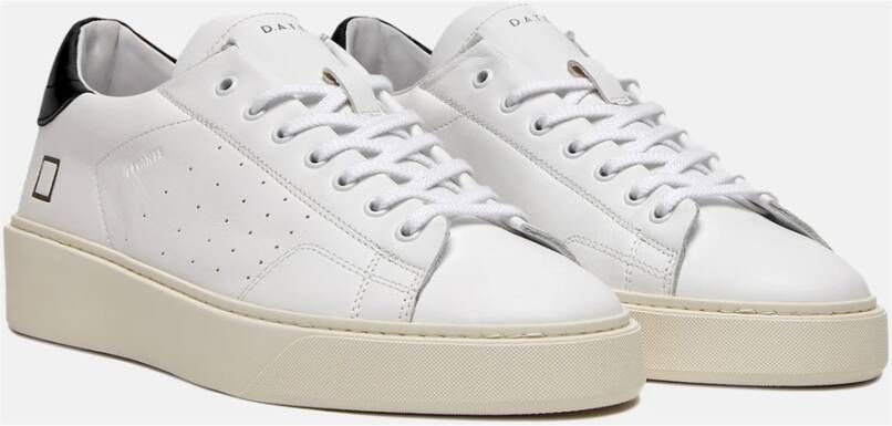 D.a.t.e. Witte Lage Sneakers van Leer met Geëmbosseerde Details Wit Heren