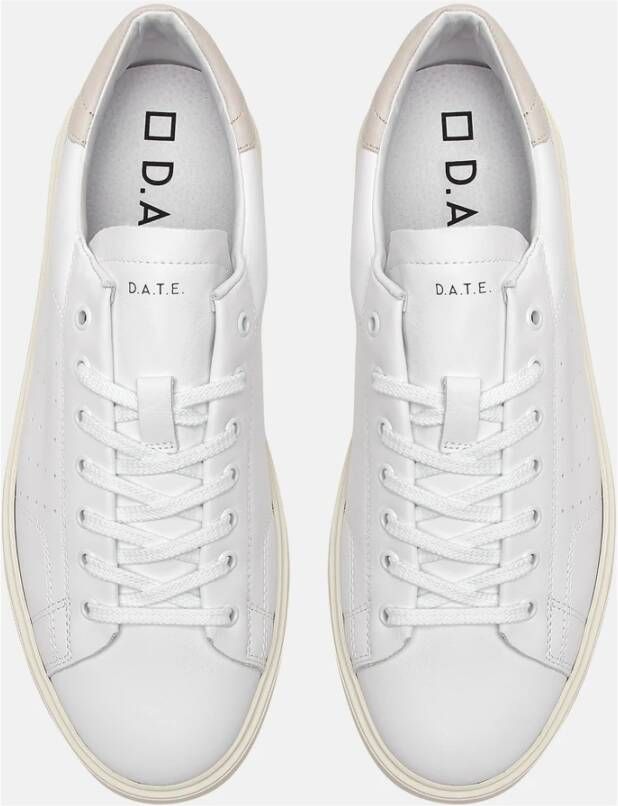 D.a.t.e. Witte Lage Sneakers van Leer met Geëmbosseerde Details Wit Heren