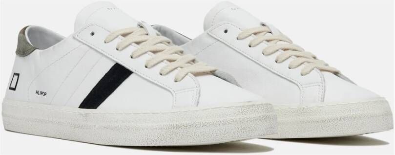 D.a.t.e. Witte Lage Sneakers van Leer met Geëmbosteerd Logo Wit Heren