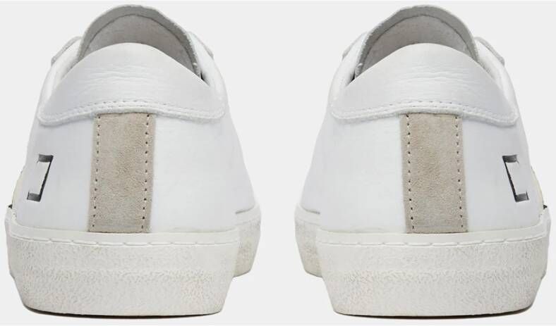 D.a.t.e. Witte Lage Sneakers van Leer met Glitterdetail Wit Dames