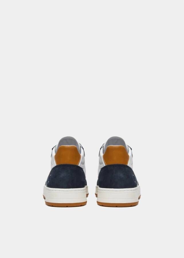 D.a.t.e. Witte Leren Blauwe Suède Sneaker White Heren