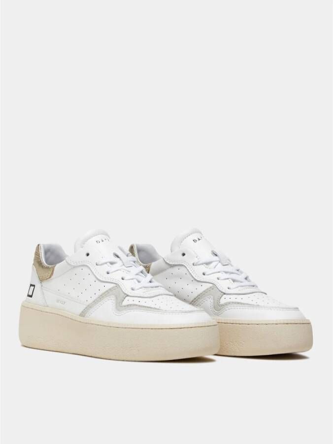 D.a.t.e. Witte Leren Date Step Calf Sneakers Wit Dames