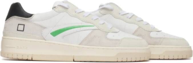 D.a.t.e. Witte Leren en Suède Lage Sneakers Multicolor Heren