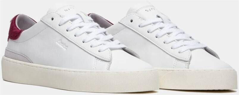 D.a.t.e. Witte Leren Lage Sneakers met Geëmbosseerde Details Wit Dames