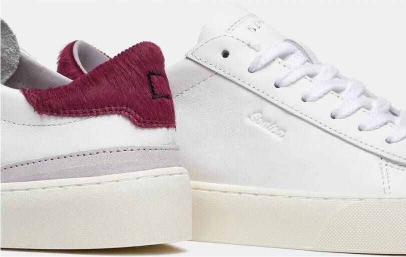 D.a.t.e. Witte Leren Lage Sneakers met Geëmbosseerde Details Wit Dames