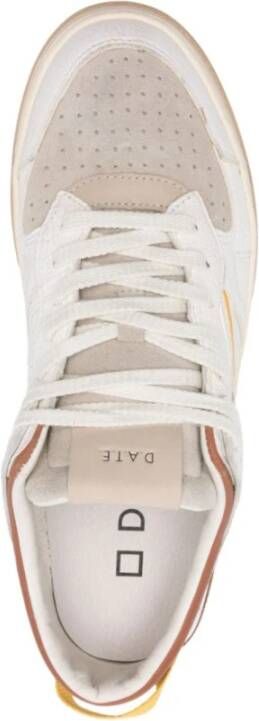 D.a.t.e. Witte Leren Platte Schoenen Geperforeerde Neus White Heren