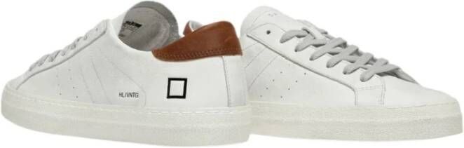 D.a.t.e. Witte leren sneaker met logo
