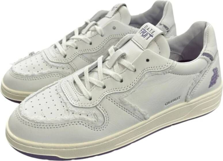 D.a.t.e. Witte leren sneaker met logo White Dames