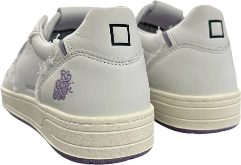 D.a.t.e. Witte leren sneaker met logo White Dames