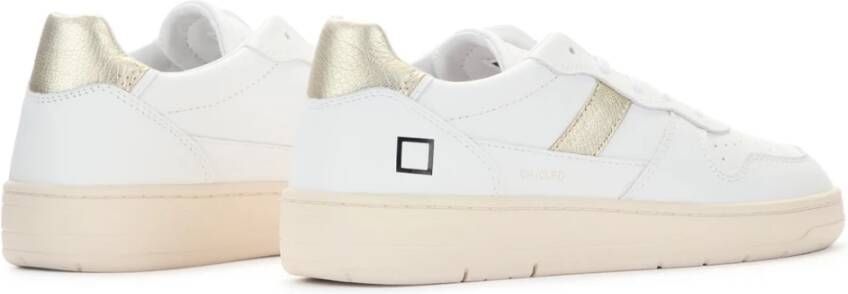D.a.t.e. Witte Leren Sneaker met Platina Details White Dames