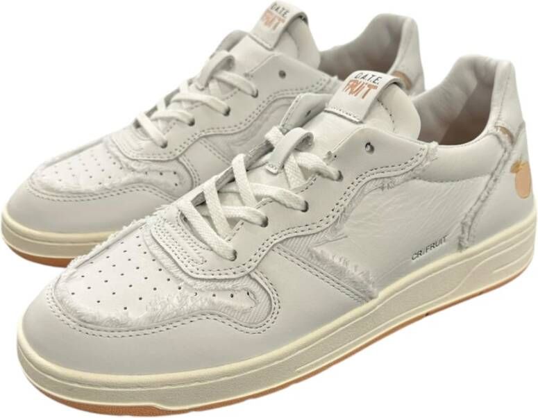 D.a.t.e. Witte leren sneaker met verhoogde binnenzool White Dames