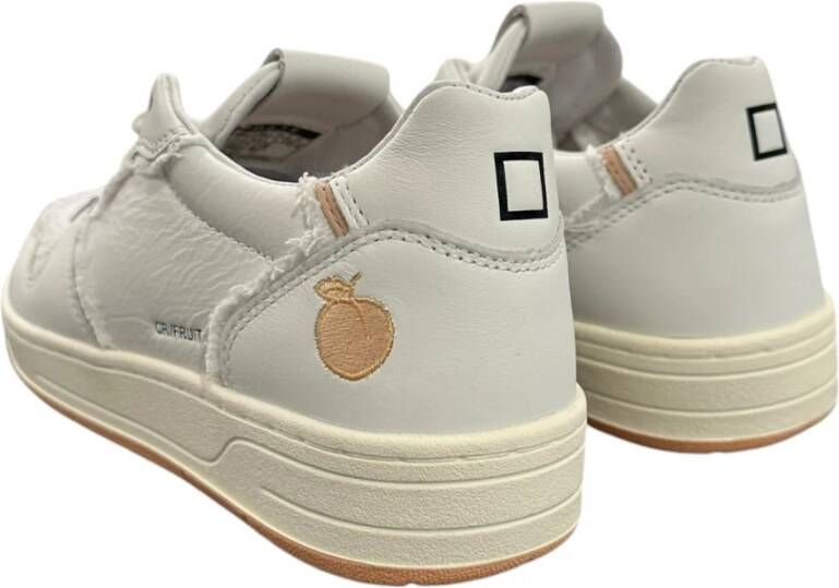D.a.t.e. Witte leren sneaker met verhoogde binnenzool White Dames