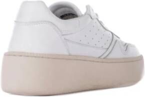 D.a.t.e. Witte leren sneakers met geperforeerde details White Dames