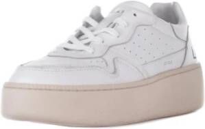 D.a.t.e. Witte leren sneakers met geperforeerde details White Dames