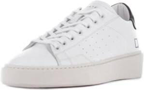 D.a.t.e. Witte leren sneakers met geperforeerde details White Heren