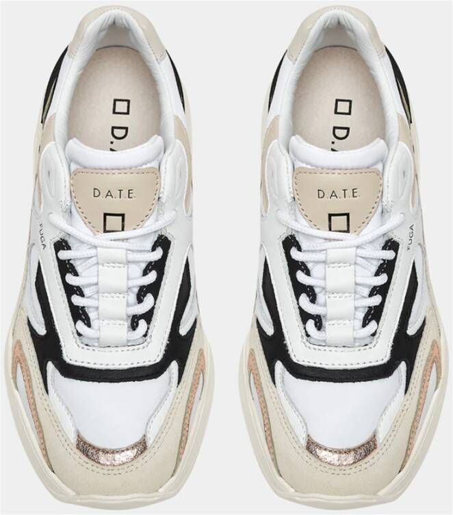 D.a.t.e. Witte Leren Sneakers met Gouden Details Multicolor Dames