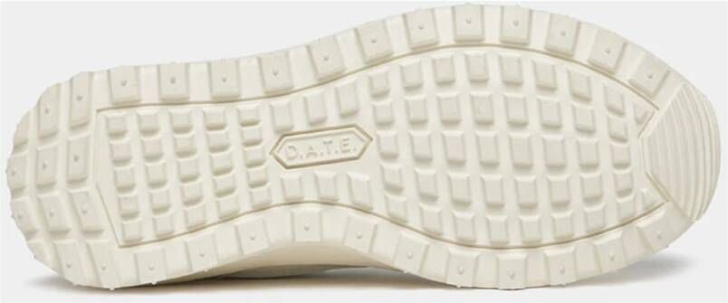 D.a.t.e. Witte Leren Sneakers met Grijze Details White Dames