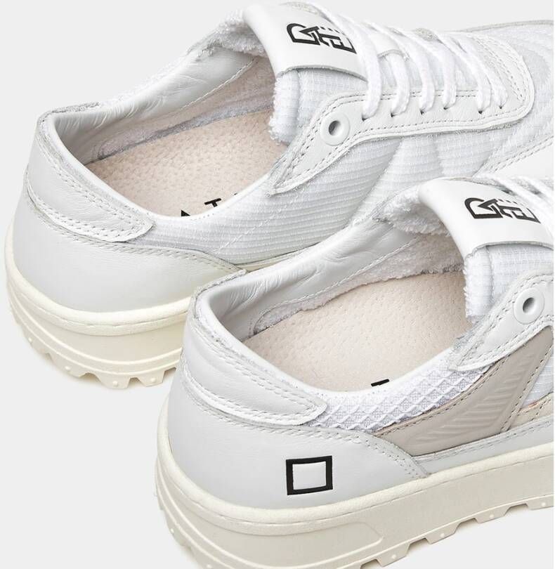 D.a.t.e. Witte Leren Sneakers met Grijze Details White Dames